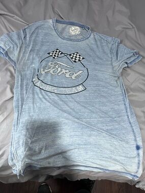 Lucky Brand Light Blue Ford Racing Graphic Short Sleeve Tee